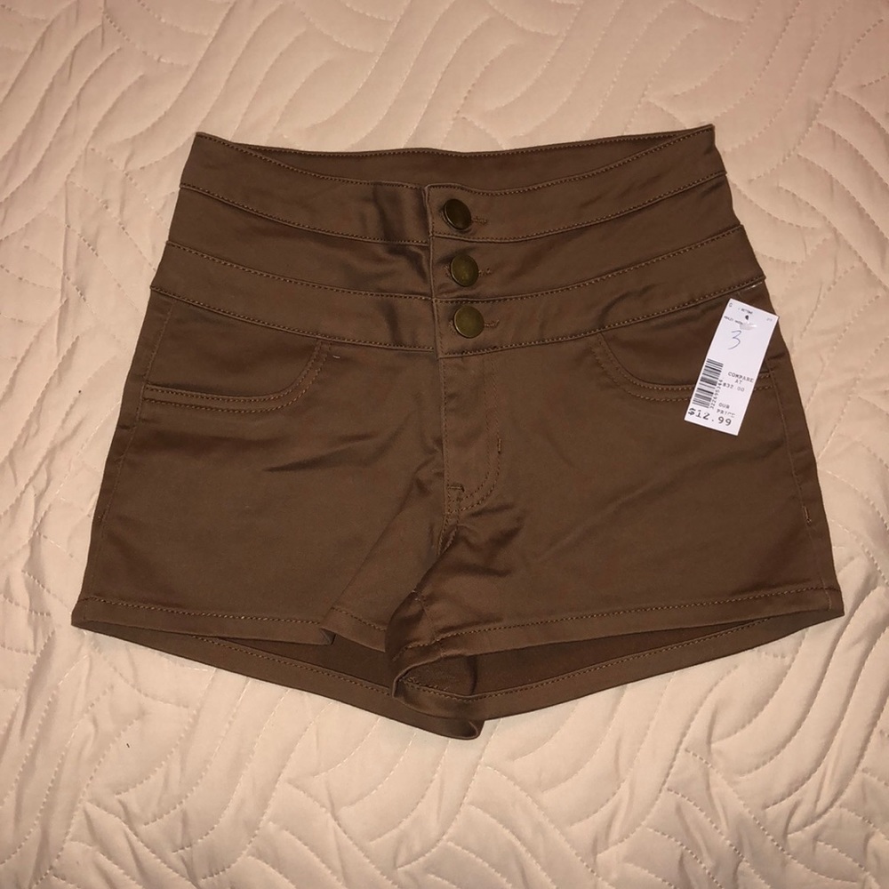 Brown High Waisted Shorts